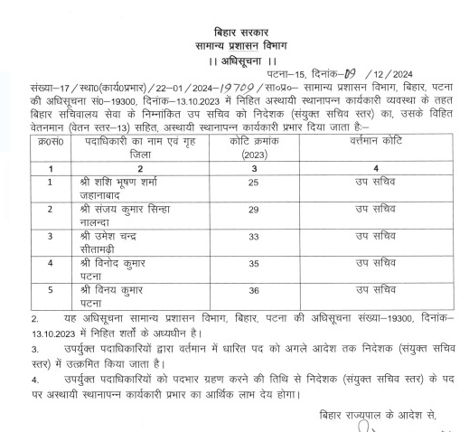 BSS Officers Promotion